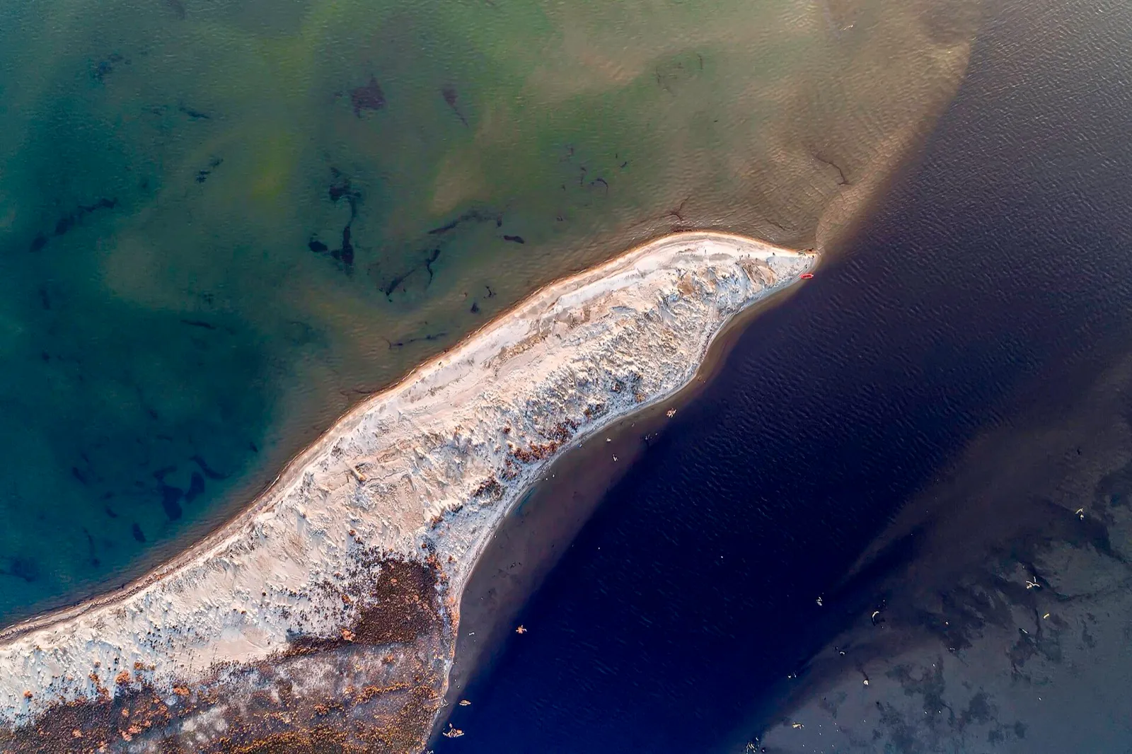 Aerial view of the Evros Delta coastline near Alexandroupolis